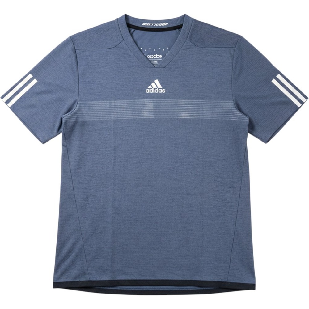 Adidas Barricade Shirt Mens Medium Blue Climachill Tennis Athletic Polyester EUC